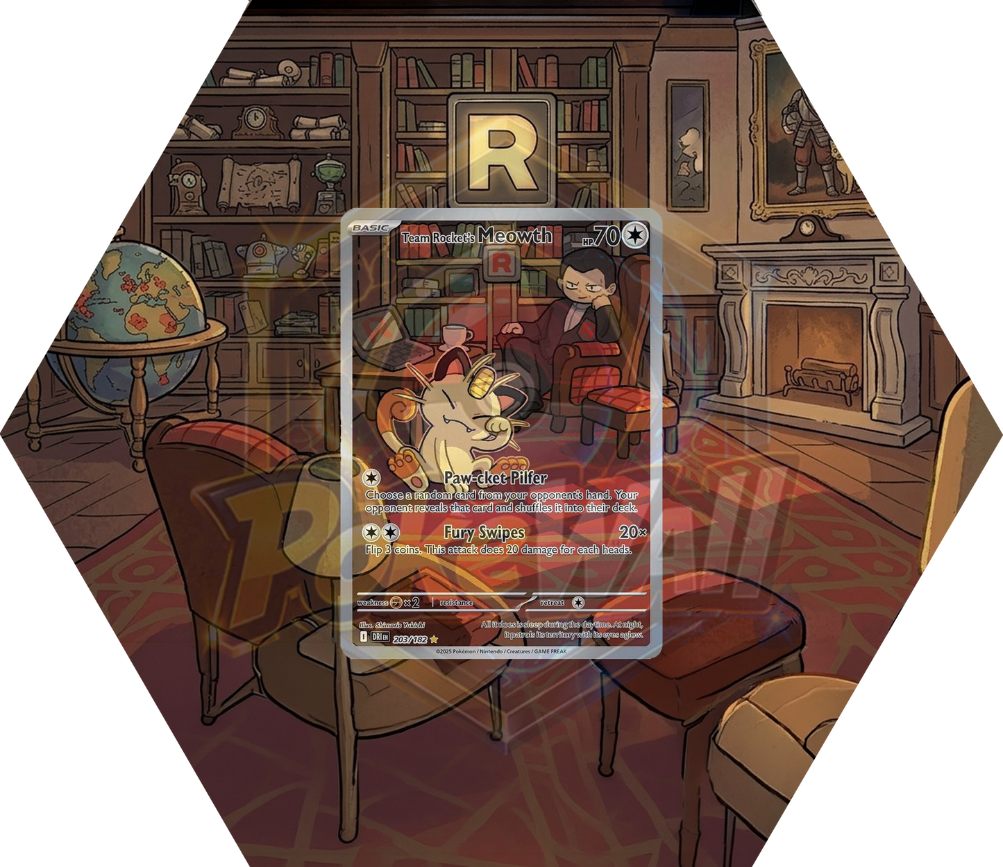 Ramka Hexagon Team Rocket's Meowth (DRI 203)