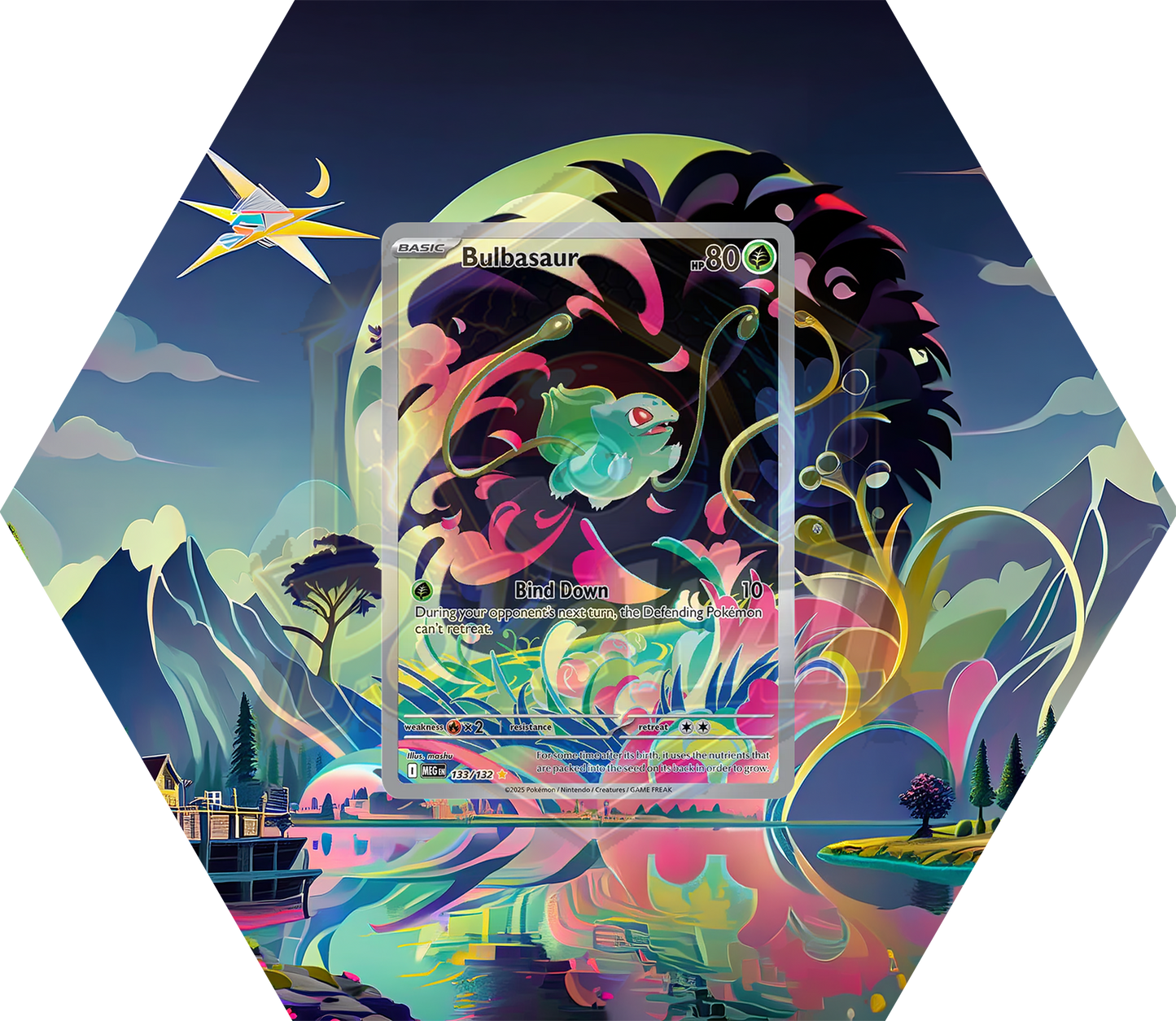 Ramka Hexagon Bulbasaur - Mega Evolution (MEG 133)